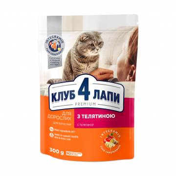 Сухой корм для кошек Club 4 Paws Premium с телятиной, 300 г Сухой корм для кошек Club 4 Paws Premium с телятиной, 300 г