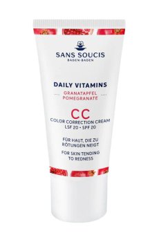 CC-крем для лица Sans Soucis Daily Vitamins Pomegranate CC Color Correcting Cream, SPF 20, от покраснения кожи, 30 мл