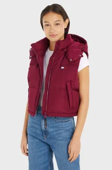 Женский бордовый пуховой жилет TJW CRP ALASKA PUFFER VEST Бордовый S Tommy Jeans DW0DW18611