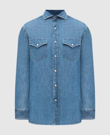 Синяя джинсовая рубашка