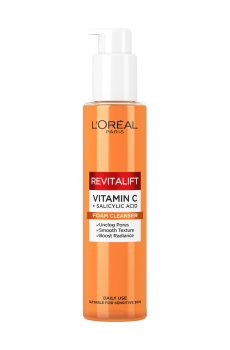Очищающая пенка для лица LOreal Paris Revitalift Vitamin C + Salicylic Acid Cleanser для чувствительной кожи, 150 мл
