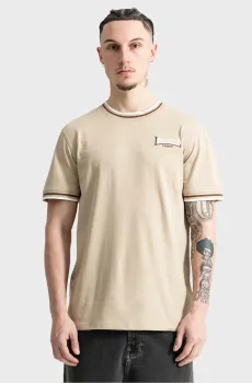 Мужская бежевая футболка QUIN Бежевый L Lonsdale 117672