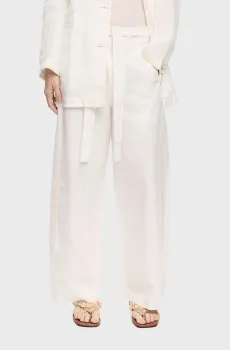 Женские белые льняные брюки Белый 40 Bimba Y Lola 251BR6028.10070