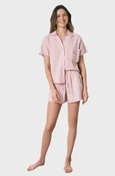 Женская розовая пижама (рубашка, шорты) Розовый M womensecret 3133521