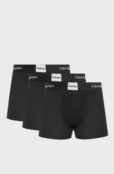 Мужские черные боксеры (3 шт) TRUNK Черный S Calvin Klein LV00NB4476