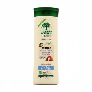 Гипоаллергенный шампунь для волос LArbre Vert Gentle Shampoo Смягчающий, с экстрактами личи и цветов хлопка, 250 мл