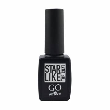 Топ для гель-лака без липкого слоя Go Active StarLike Top Coat с шиммером, 01 Silver, 10 мл Топ для гель-лака без липкого слоя Go Active StarLike Top Coat с шиммером, 01 Silver, 10 мл