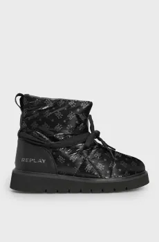 Женские черные дутики с узором Черный 37 Replay GWF2H .000.C0008T