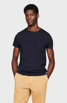 Мужская темно-синяя футболка CORE STRETCH SLIM Синий S Tommy Hilfiger MW0MW27539