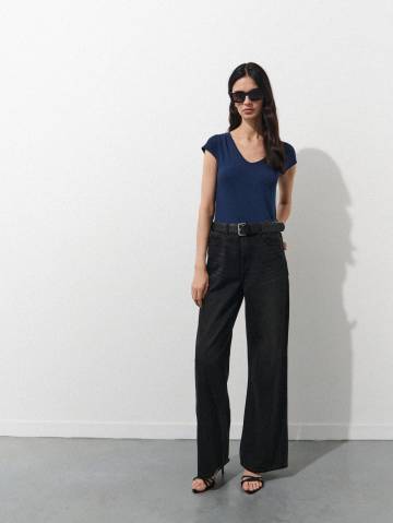 Mohito - Блузка жіноча - сталевий синій - XS