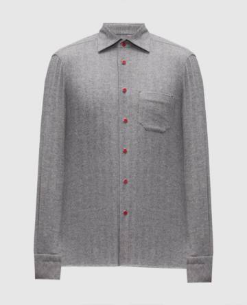 Серая рубашка на кнопках