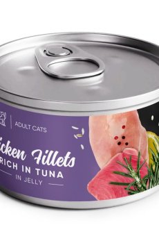Влажный корм для взрослых кошек Savory Chicken Fillets Rich In Tuna In Jelly филе курицы с тунцом в желе, 70 г