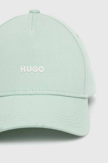 Хлопковая кепка HUGO цвет зелёный с аппликацией 50519255 Хлопковая кепка HUGO цвет зелёный с аппликацией 50519255