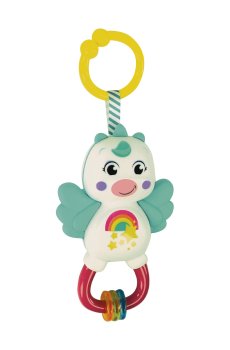 Детская игрушка погремушка-прорезыватель Clementoni Маленький единорог, от 3 месяцев (17778)