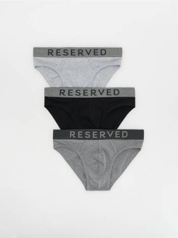 Reserved - Класичні труси з високим вмістом бавовни, 3 штук - темно-сірий - 484BI-90X Reserved - Класичні труси з високим вмістом бавовни, 3 штук - темно-сірий - 484BI-90X