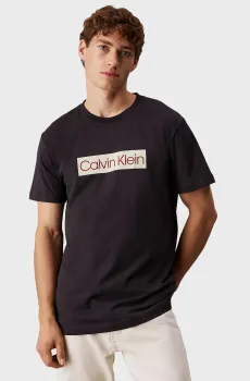 Мужская черная футболка CALVIN KLEIN LABEL PRINT Черный L Calvin Klein Jeans J30J327472