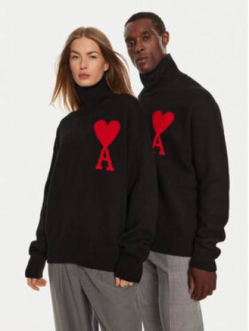 AMI PARIS Гольф BFUKS402018 Чорний Regular Fit AMI PARIS Гольф BFUKS402018 Чорний Regular Fit