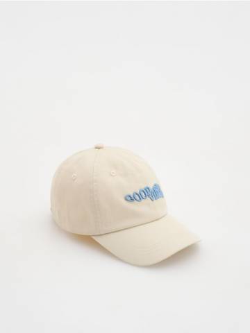 Reserved - Бавовняна бейсболка з вишивкою - кремовий - 550DP-01X Reserved - Бавовняна бейсболка з вишивкою - кремовий - 550DP-01X