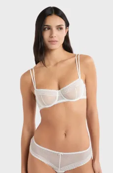 Женский белый бюстгальтер-балконет CANDIDE Белый 80D Etam 6557520