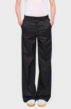 Женские темно-серые брюки в полоску Panol Серый 34 ZADIG&VOLTAIRE WWPA01905_ANTHRACITE