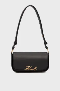 Женская черная кожаная сумка K SIGNATURE CB Черный ONESIZE Karl Lagerfeld 245W3043