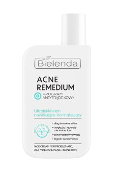 Ультралегкий увлажняющий и нормализующий крем для лица Bielenda Acne Remedium Face Cream, 50 мл