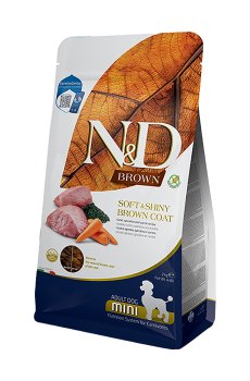Сухой корм для собак мелких пород с коричневой шерстью Farmina N&D Brown с ягненком, спирулиной и морковью, 2 кг