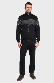 Мужской черный спортивный костюм (кофта, брюки) SUIT GALAXY II Черный XL Lotto 222876/1CL