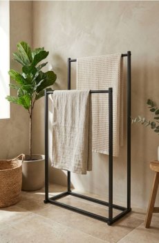 Вішак для рушників у ванну кімнату - чорний