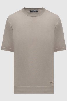 Футболка цвета хаки из шелка