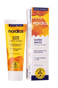 Органическая зубная паста Nordics Super White Liquid Enamel, 75 мл