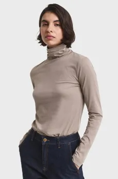 Женский бежевый гольф LIGHT COTTON LS TURTLENECK Бежевый S Gant 4202569