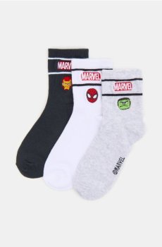 Шкарпетки з вишивкою, 3 шт Marvel - різнобарвний