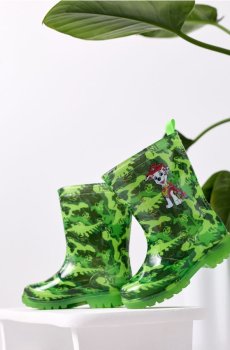 Гумові чоботи зі світлодіодною LED-підошвою PAW Patrol - green spruce