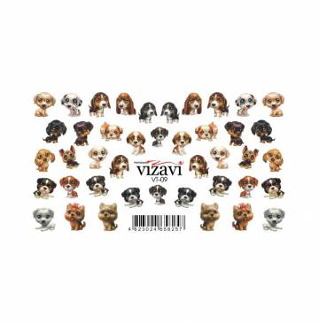 Водные наклейки для ногтей Vizavi Professional VT-09 Водные наклейки для ногтей Vizavi Professional VT-09