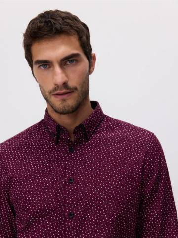 Reserved - Сорочка slim fit із високим вмістом бавовни - буряковий - 020CZ-83P Reserved - Сорочка slim fit із високим вмістом бавовни - буряковий - 020CZ-83P