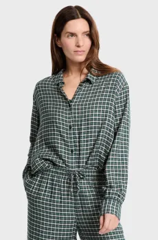 Женская зеленая рубашка в клетку FIOREX Зеленый L Etam 6556113