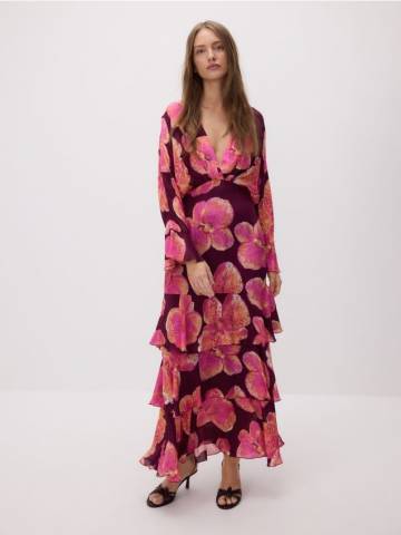 Reserved - Сукня максі з авторським візерунком - різнобарвний - 128FK-MLC Reserved - Сукня максі з авторським візерунком - різнобарвний - 128FK-MLC