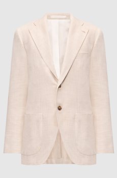 Бежевый жакет с шелком