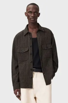 Мужская темно-коричневая рубашка KANDA Коричневый XL AllSaints M074SD