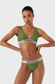 Женские зеленые трусики от купальника LOGO BIKINI BOTTOM W/ ELASTIC Зеленый S Karl Lagerfeld 240W2219