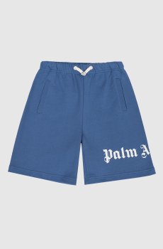 Детские синие шорты с принтом логотипа