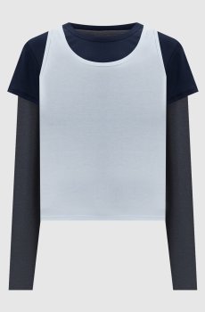 Комплект из лонглива, футболки и топа