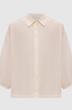 Бежевая блуза с шелком с цепочкой мониль