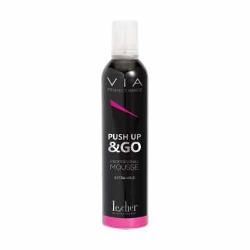 Мусс для укладки волос Lecher Via Perfect Image Push Up & Go Extra Hold Hair Mousse экстрасильная фиксация, 400 мл Мусс для укладки волос Lecher Via Perfect Image Push Up & Go Extra Hold Hair Mousse экстрасильная фиксация, 400 мл