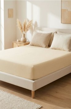 Декоративна плетена подушка з візерунками - бежевий