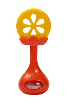 Игрушка прорезыватель-погремушка Lindo Апельсин, от 3 месяцев (Б 388)