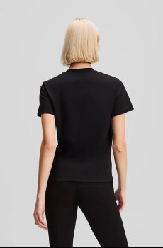 Хлопковая футболка Karl Lagerfeld ELONGATED LOGO