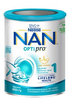 Детская начальная молочная сухая смесь NAN 1 OPTIPRO с 5 олигосахаридами, для детей с рождения, 800 г