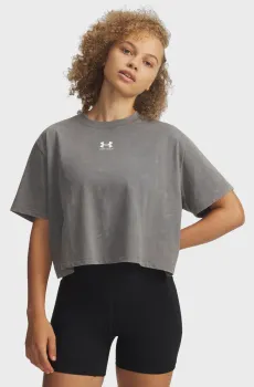 Женская серая футболка UA Rival Boxy Tee Wash-GRN Серый XS Under Armour 6011065-709